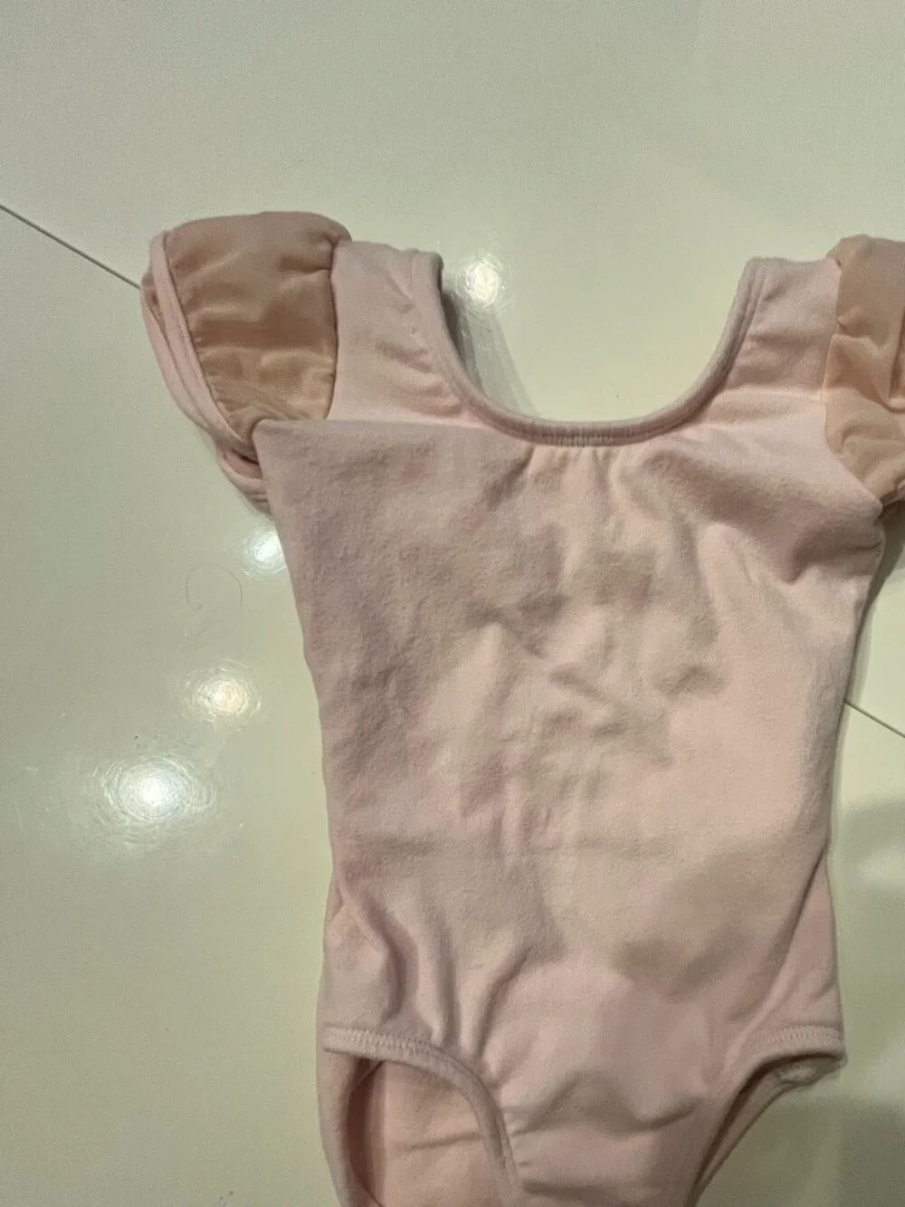Girls Leotard for Ballet by Dancina -Pink Mesh Sleeves  Size 2-3T